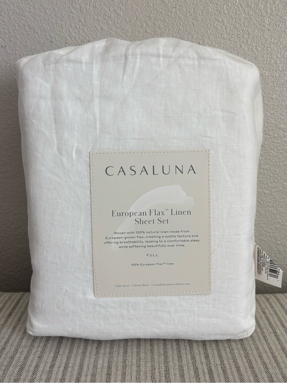 NWT Full 100% Linen Sheet Set White - Casaluna